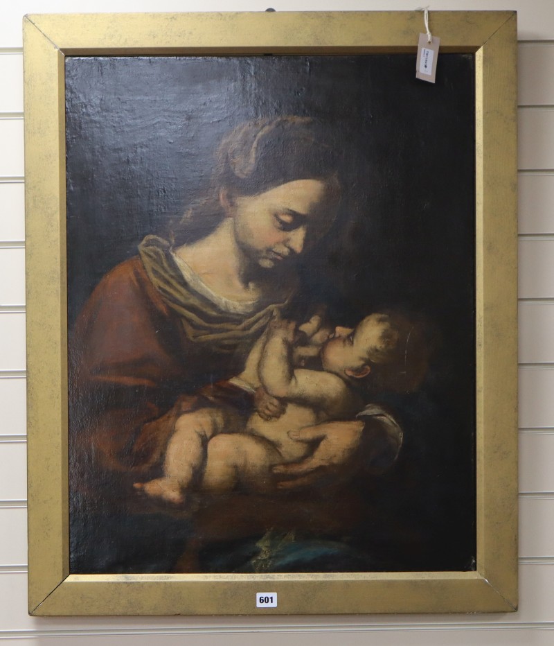 English School (19th century), oil on canvas, Madonna and Child, 78 x 62cm